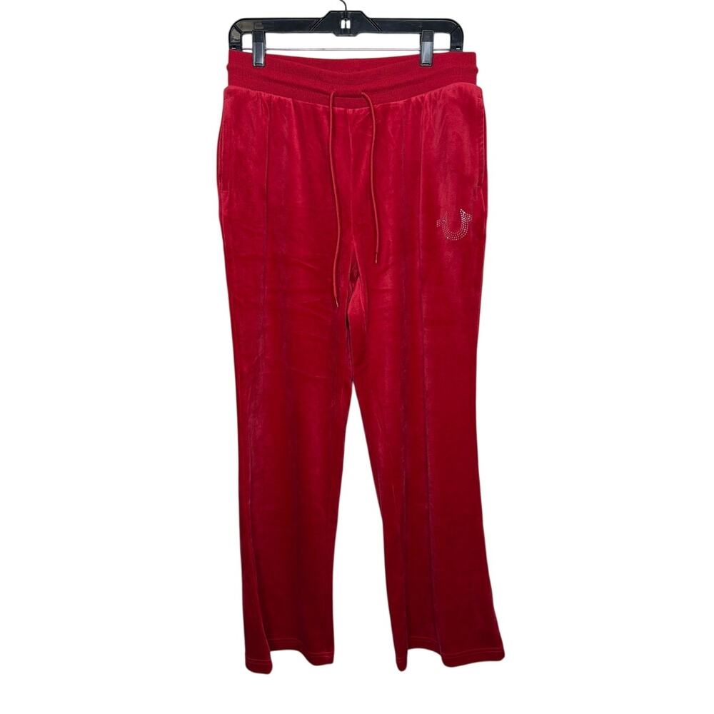 True Religion 600425 Crystal horseshoe velour straight leg sweatpant Size Small